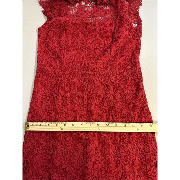 NWT Intimately‎ Free People Open Back Red Lace High Neck Bodycon Dress Size Med - Picture 14 of 16